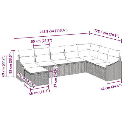 Bankstel Met Kussen 9 Pcs Poly Rattan