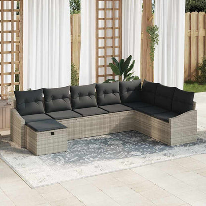 Bankstel Met Kussen 9 Pcs Poly Rattan