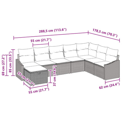 Bankstel Met Kussen 6 Pcs Poly Rattan
