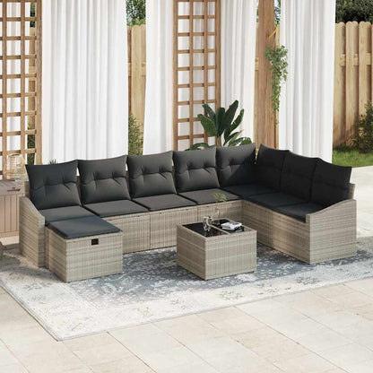 Bankstel Met Kussen 9 Pcs Poly Rattan