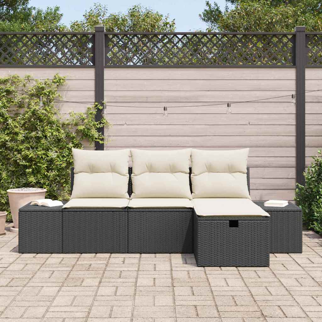 Bankstel Met Kussen 4 Pcs Poly Rattan