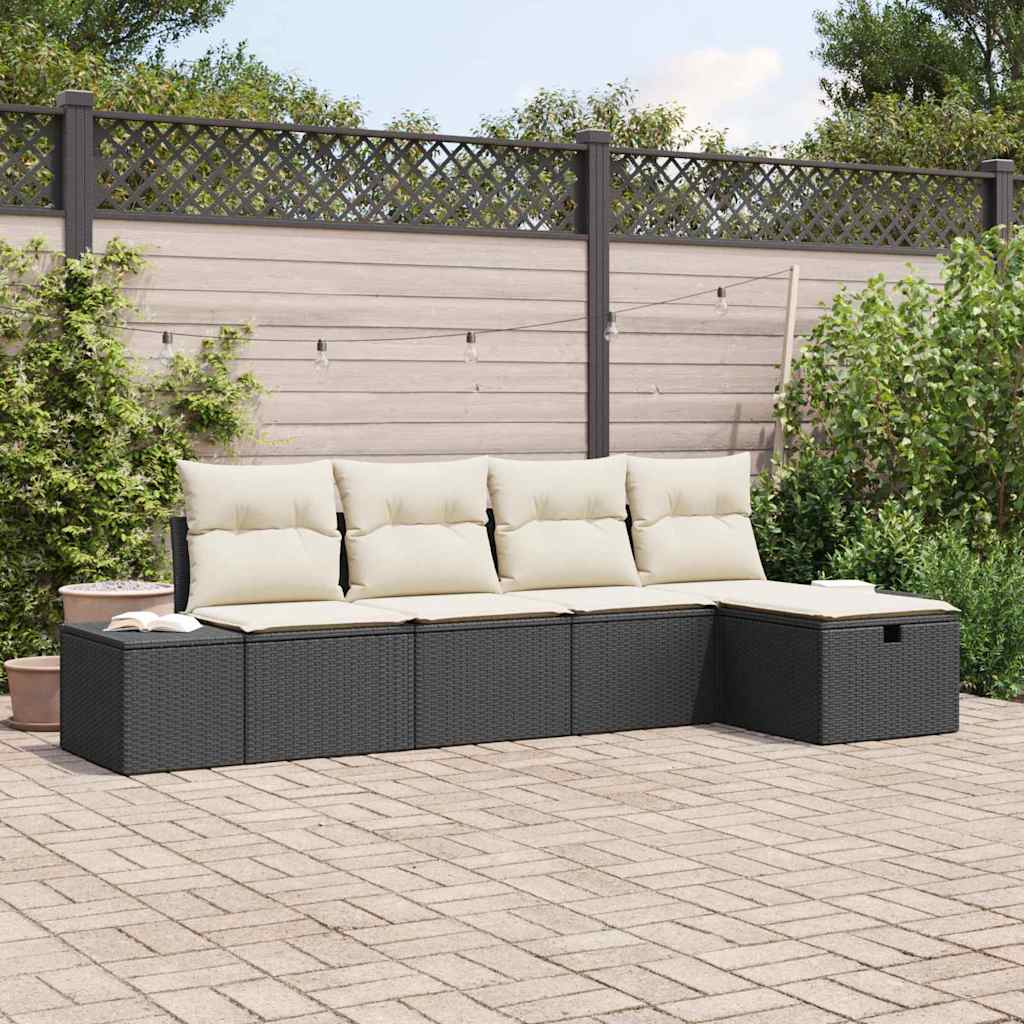Bankstel Met Kussen 5 Pcs Poly Rattan