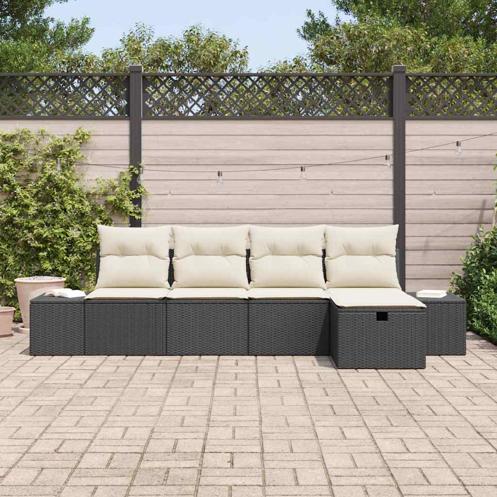 Bankstel Met Kussen 5 Pcs Poly Rattan