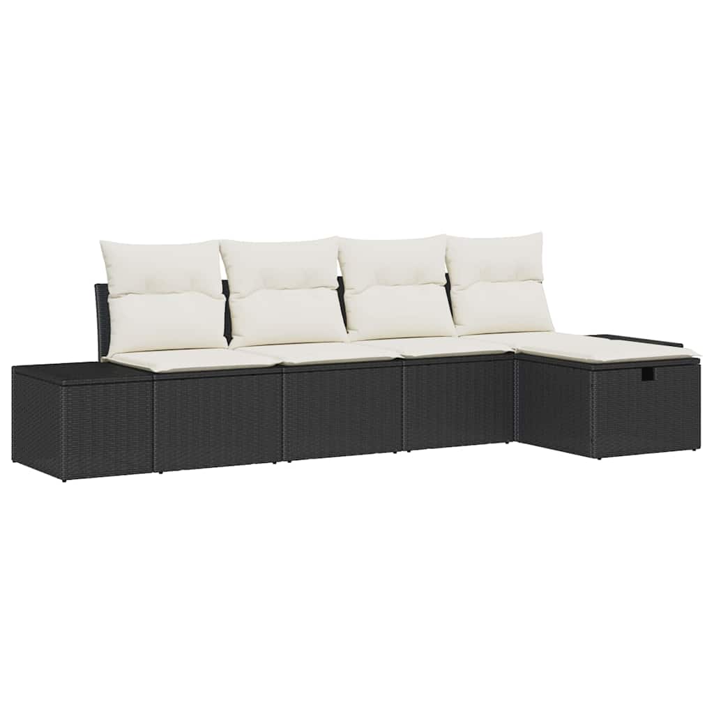 Bankstel Met Kussen 5 Pcs Poly Rattan