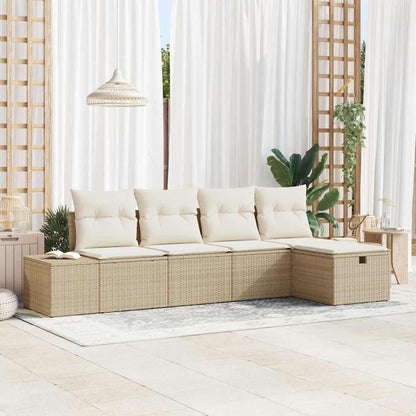 Bankstel Met Kussen 5 Pcs Poly Rattan
