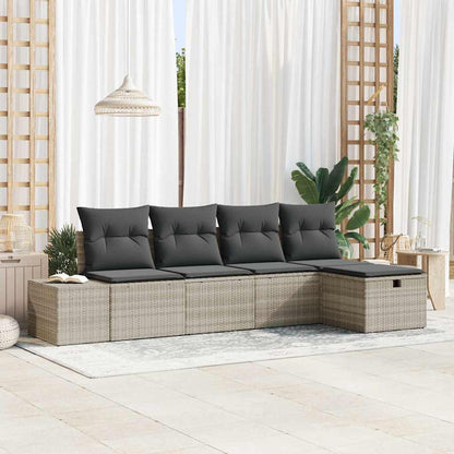 Bankstel Met Kussen 5 Pcs Poly Rattan