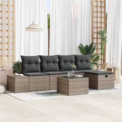 Bankstel Met Kussen 5 Pcs Poly Rattan