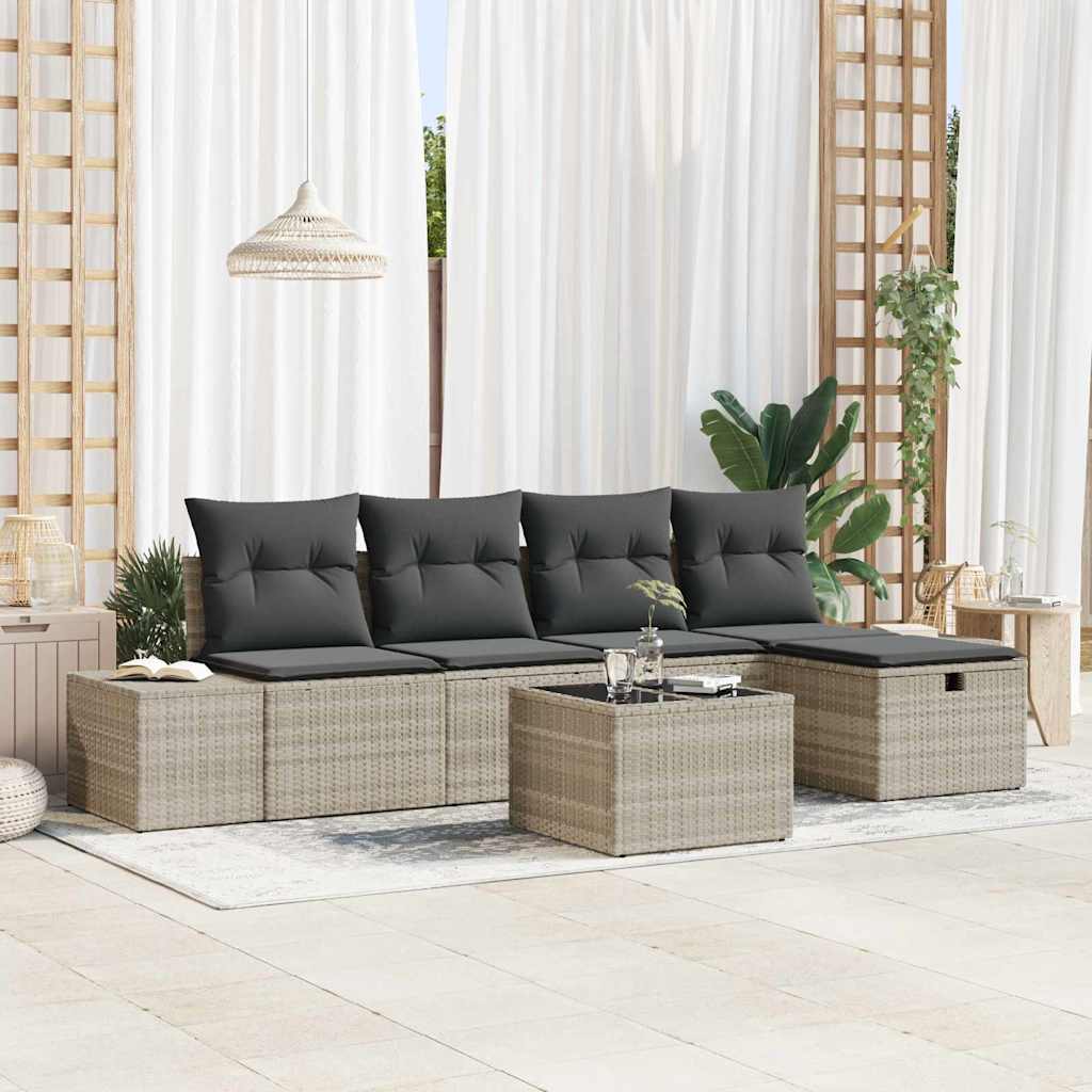 Bankstel Met Kussen 5 Pcs Poly Rattan