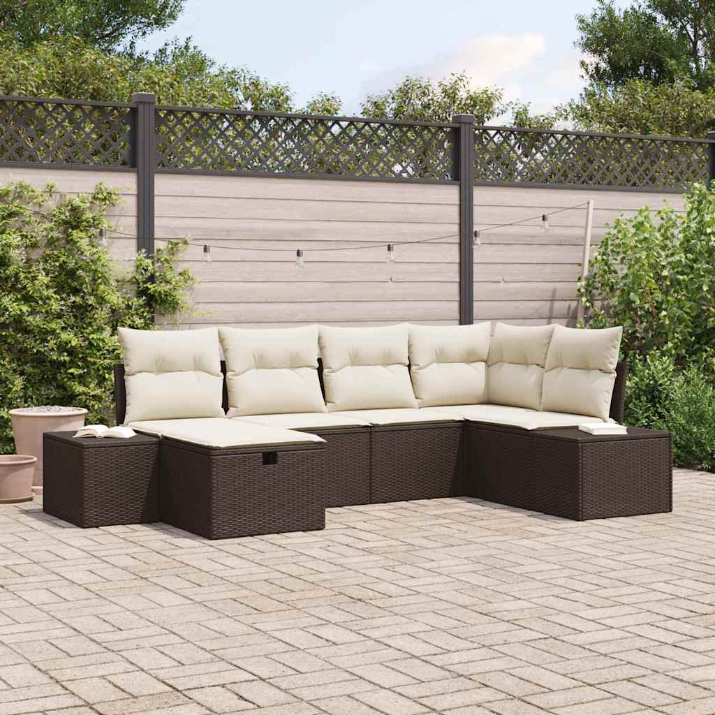 Bankstel Met Kussen 7 Pcs Poly Rattan