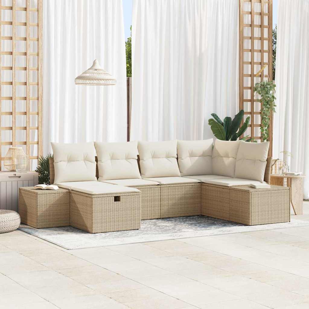 Bankstel Met Kussen 7 Pcs Poly Rattan