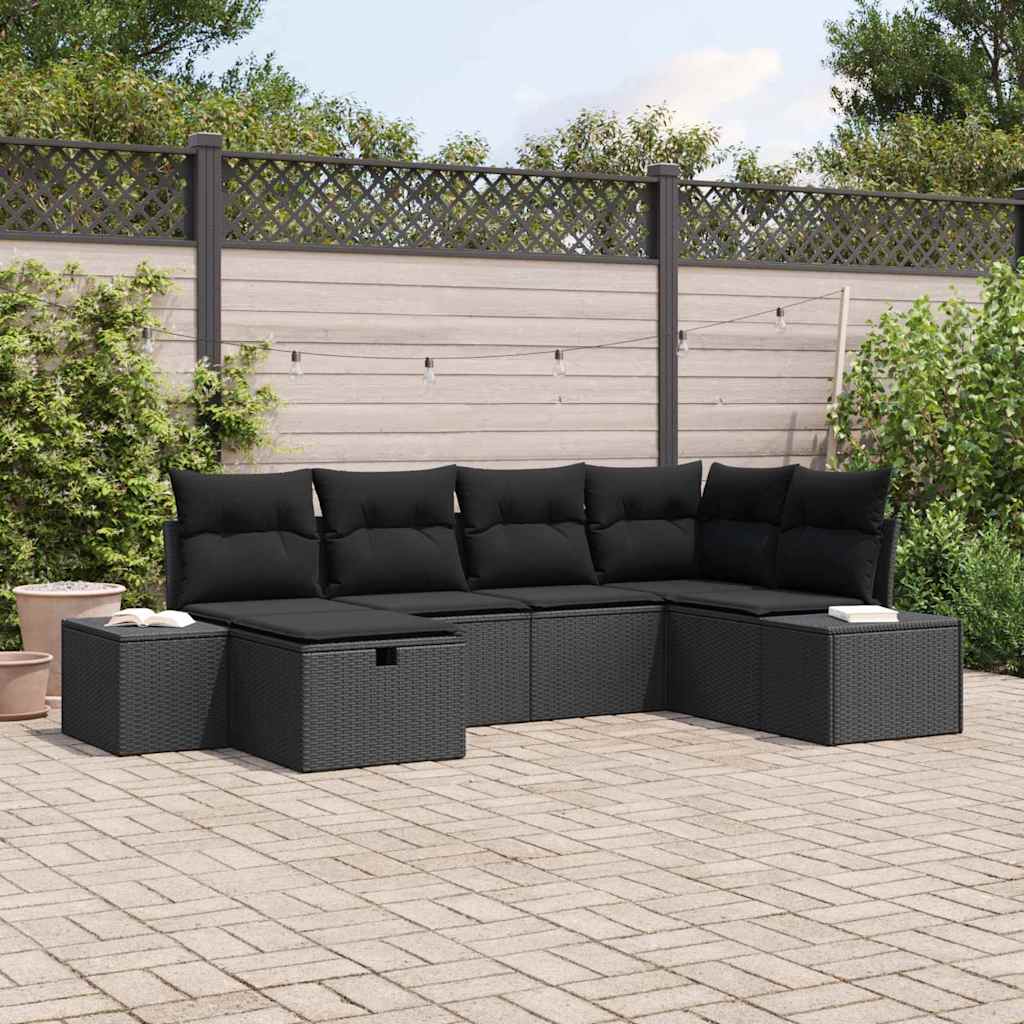 Bankstel Met Kussen 7 Pcs Poly Rattan