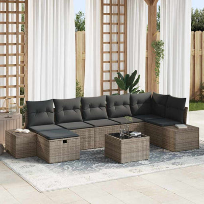 Bankstel Met Kussen 8 Pcs Poly Rattan