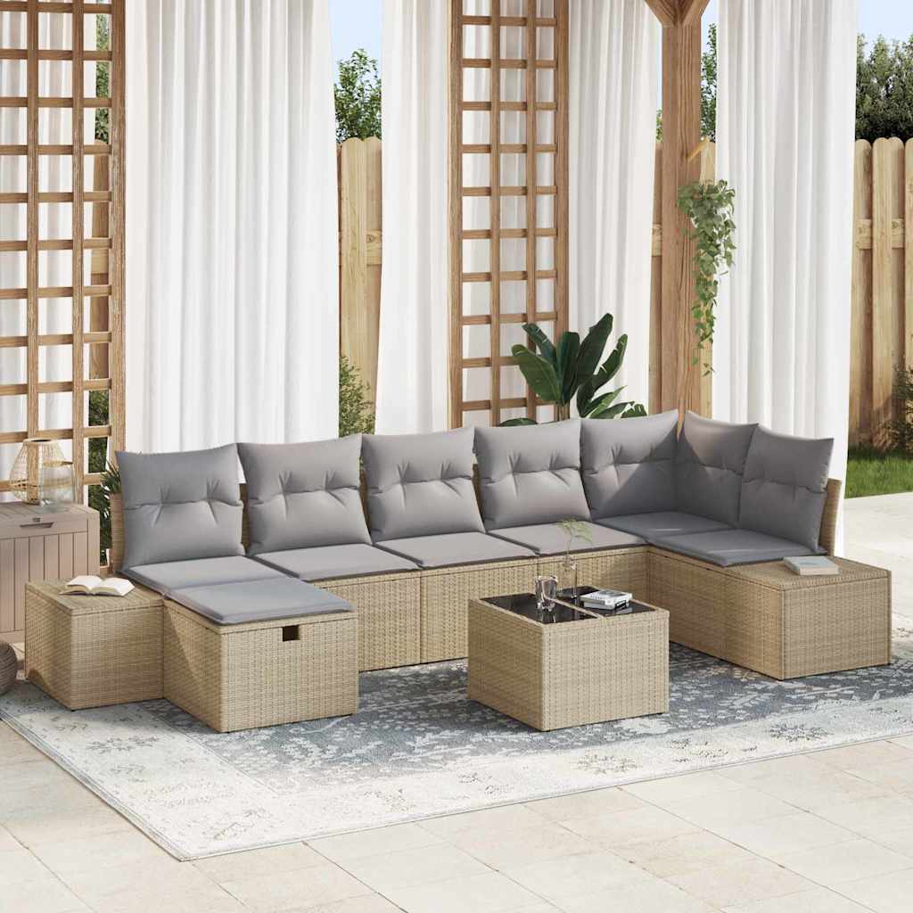 Bankstel Met Kussen 8 Pcs Poly Rattan