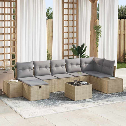 Bankstel Met Kussen 8 Pcs Poly Rattan