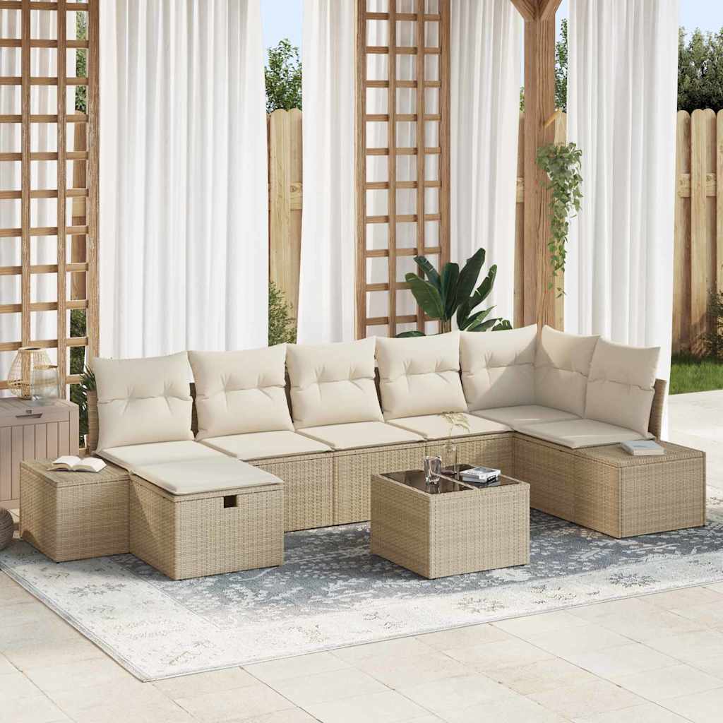 Bankstel Met Kussen 8 Pcs Poly Rattan