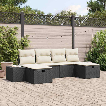 Tuin Sofa Set Met Kussen Met Opslag 6 Pcs Poly Rattan