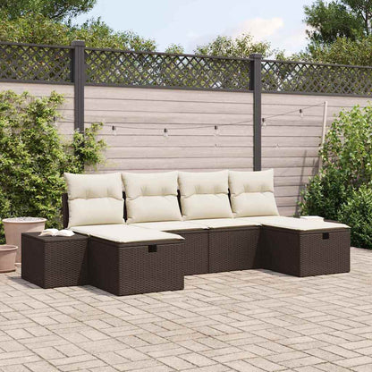 Tuin Sofa Set Met Kussen Met Opslag 6 Pcs Poly Rattan