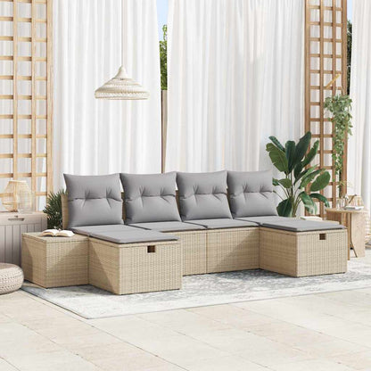 Tuin Sofa Set Met Kussen Met Opslag 6 Pcs Poly Rattan