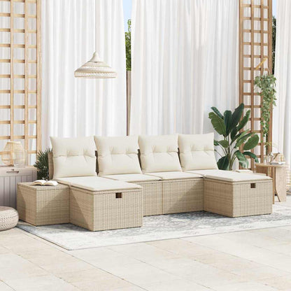 Tuin Sofa Set Met Kussen Met Opslag 6 Pcs Poly Rattan