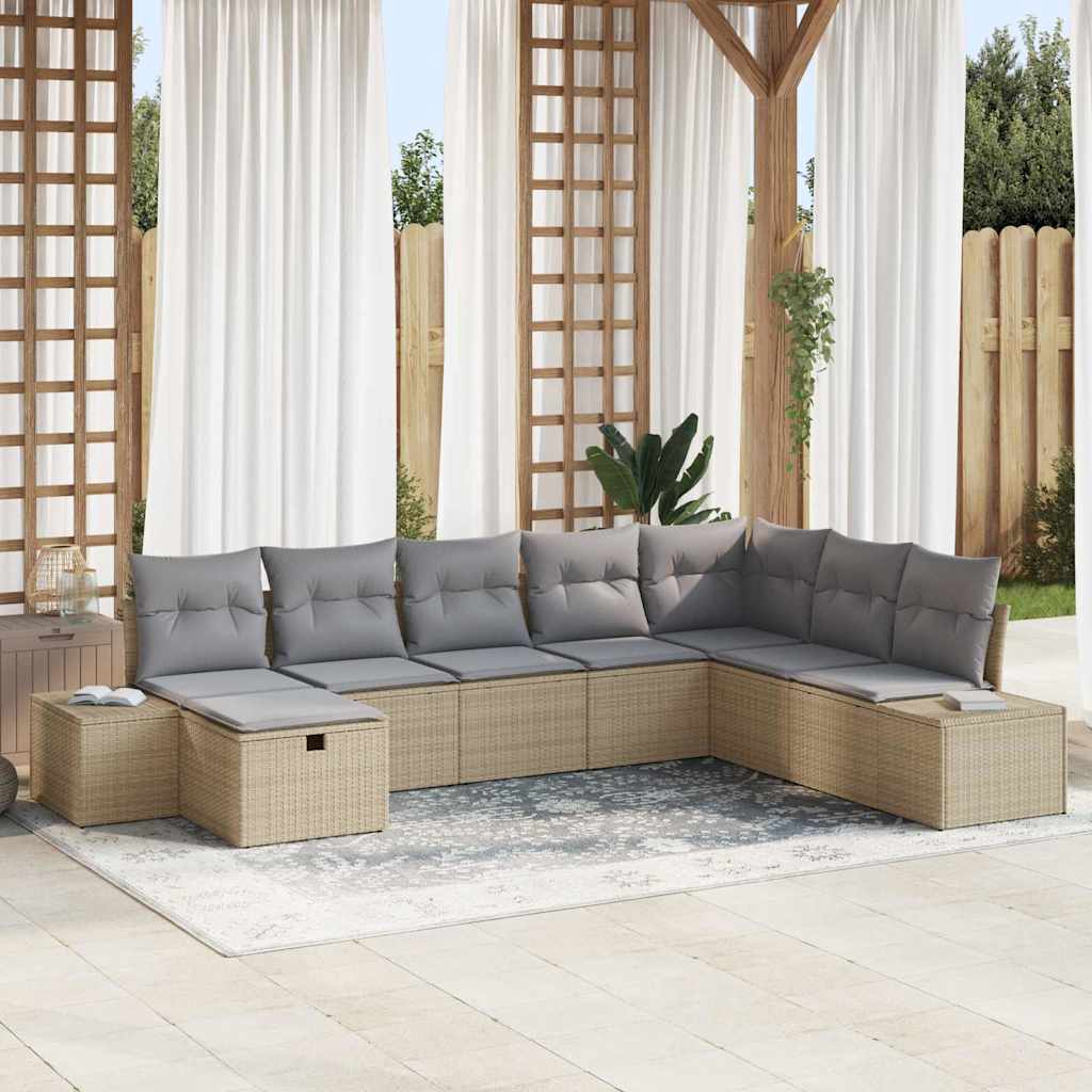 Tuin Sofa Set Met Kussen 8 Pcs Poly Riet