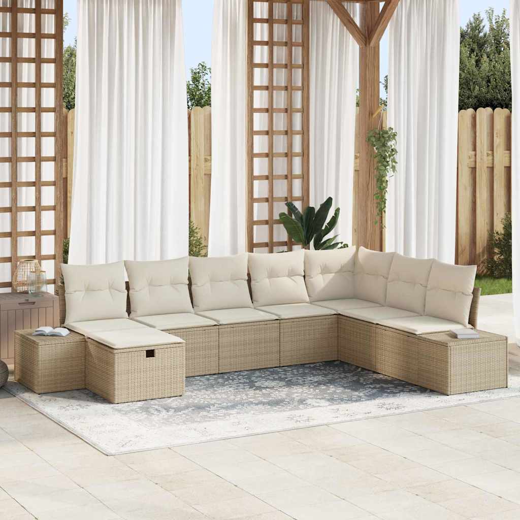 Tuin Sofa Set Met Kussen 8 Pcs Poly Riet
