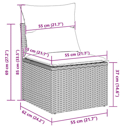 Tuin Sofa Set 6 St Poly Rattan