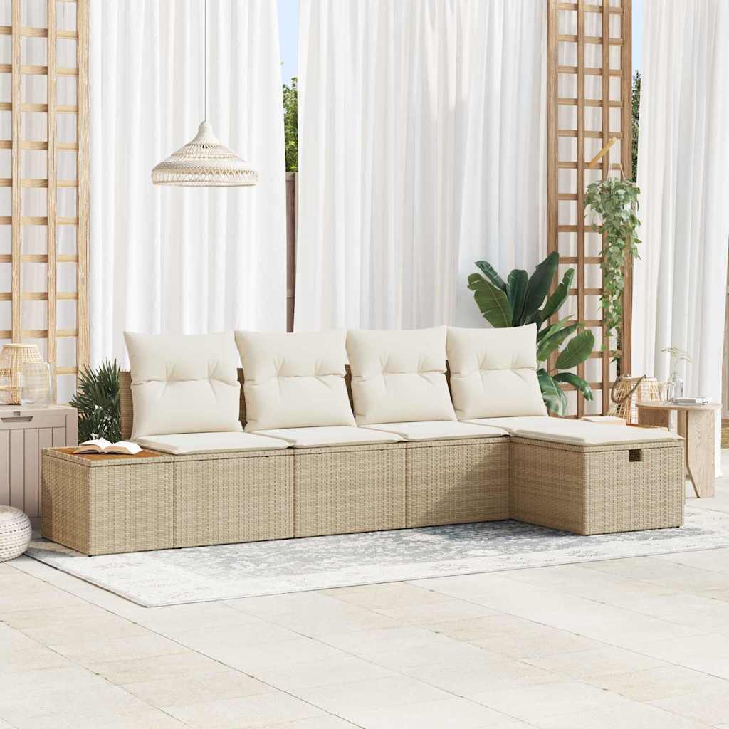 Tuin Sofa Set Met Kussen 5 Pcs Poly Riet