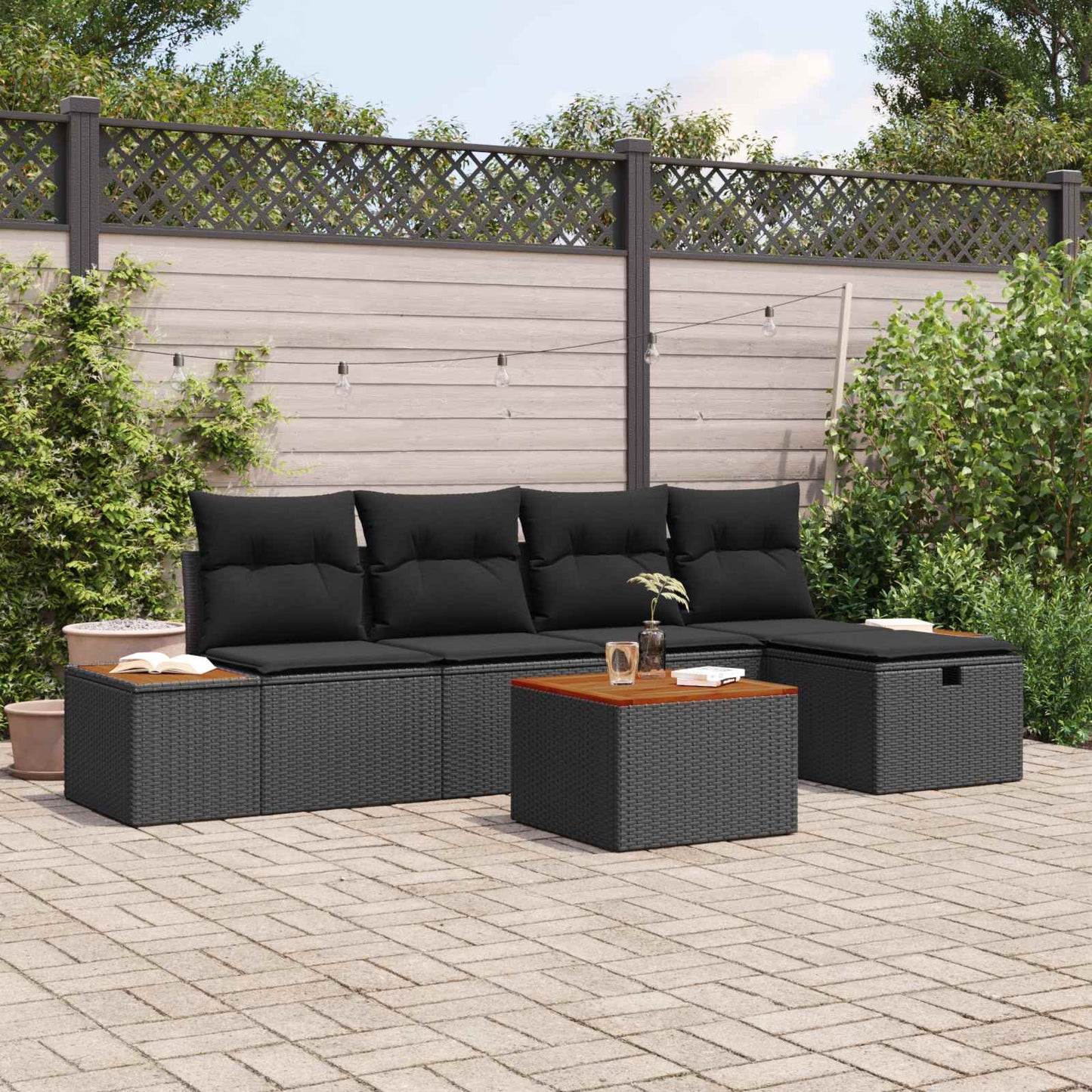 Tuin Sofa Set Met Kussen 5 Pcs Poly Riet