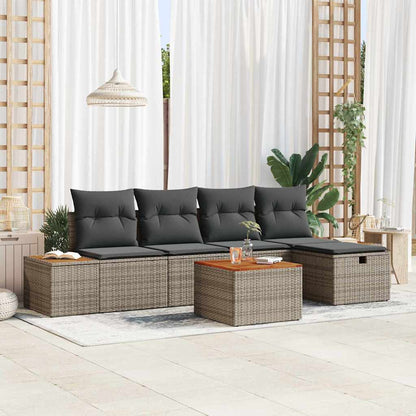 Tuin Sofa Set Met Kussen 5 Pcs Poly Riet