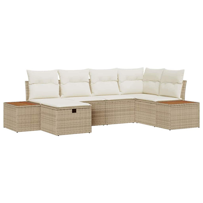 Tuin Sofa Set Met Kussen 6 Pcs Poly Riet