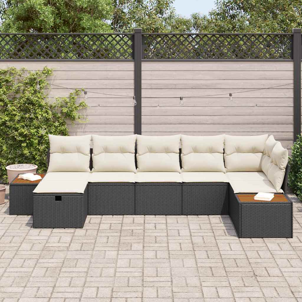 Tuin Sofa Set Met Kussen 7 Pcs Poly Riet