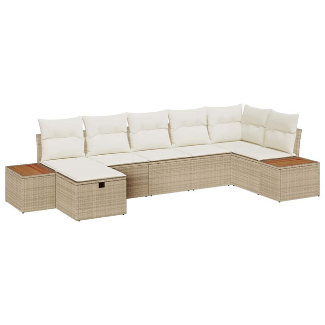 Tuin Sofa Set Met Kussen 7 Pcs Poly Riet