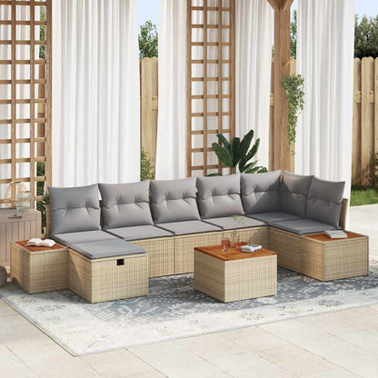 Tuin Sofa Set Met Kussen 7 Pcs Poly Riet