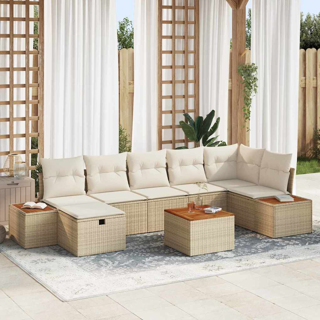 Tuin Sofa Set Met Kussen 7 Pcs Poly Riet