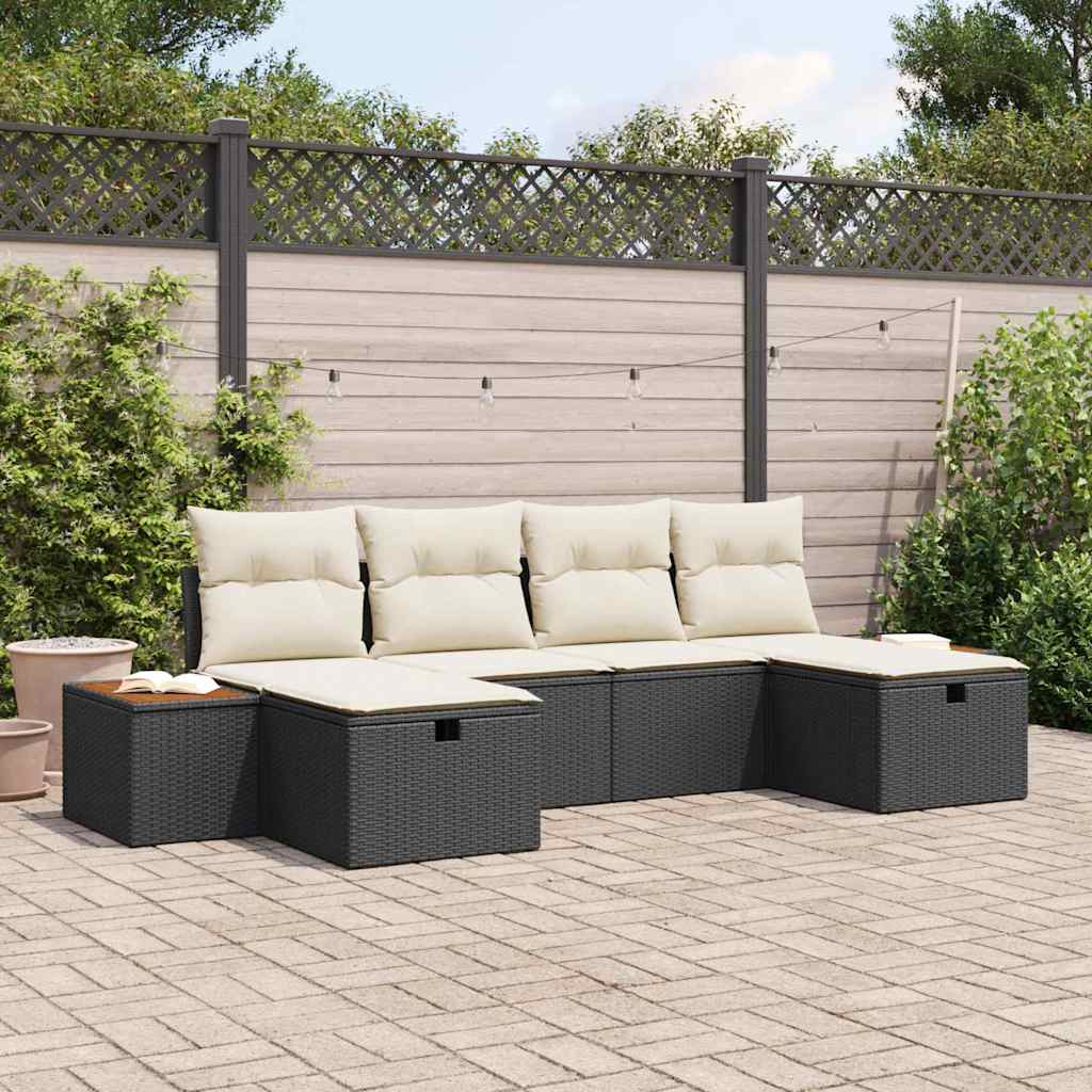 Tuin Sofa Set Met Kussen 6 Pcs 55 X 62 X 69 Cm Poly Riet