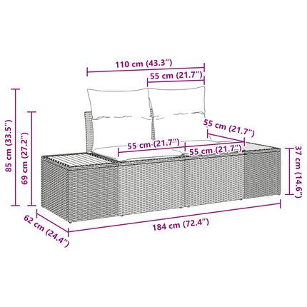 Tuin Sofa Set 6 St Poly Rattan