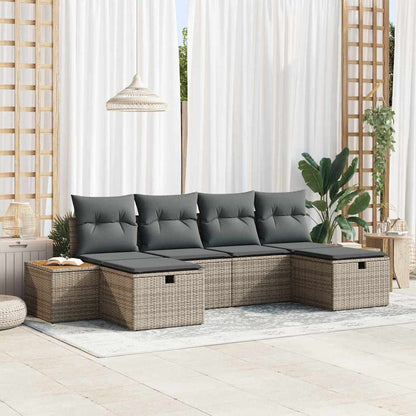 Tuin Sofa Set Met Kussen 6 Pcs 55 X 62 X 69 Cm Poly Riet