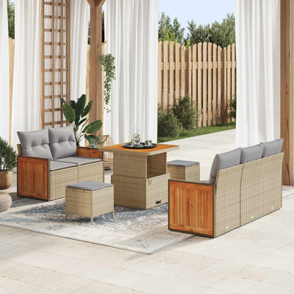 Tuinbankenset 8 Pcs Poly Rattan En Gepoedercoat Staal
