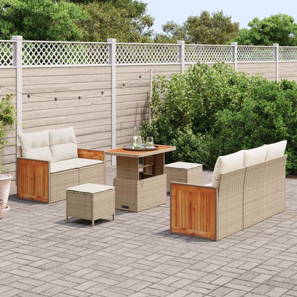 Tuinbankenset Met Kussen 8 Pcs En Crème