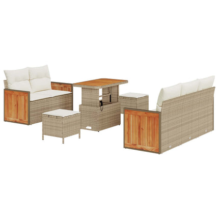 Tuinbankenset Met Kussen 8 Pcs En Crème