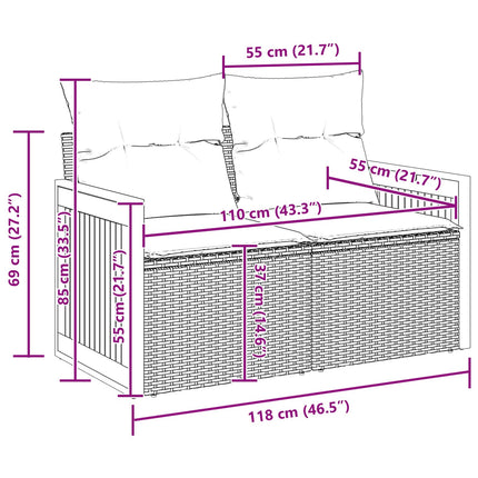 Tuinbankenset Met Kussen 8 Pcs En Crème