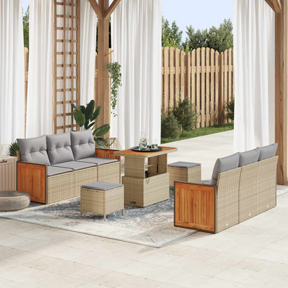 Tuinbankenset Met Kussen 9 Pcs En Crème