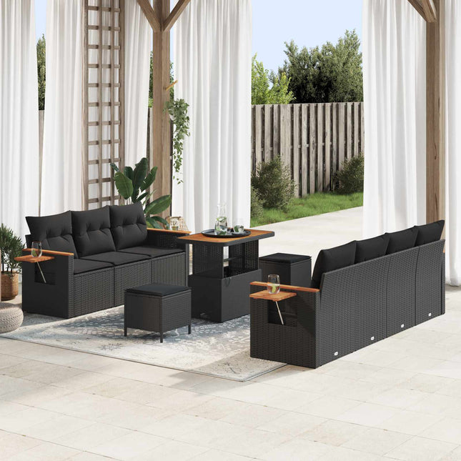 Tuinbankenset 10 St 9-Aantal Zitplaatsen Beige En Licht Grijs