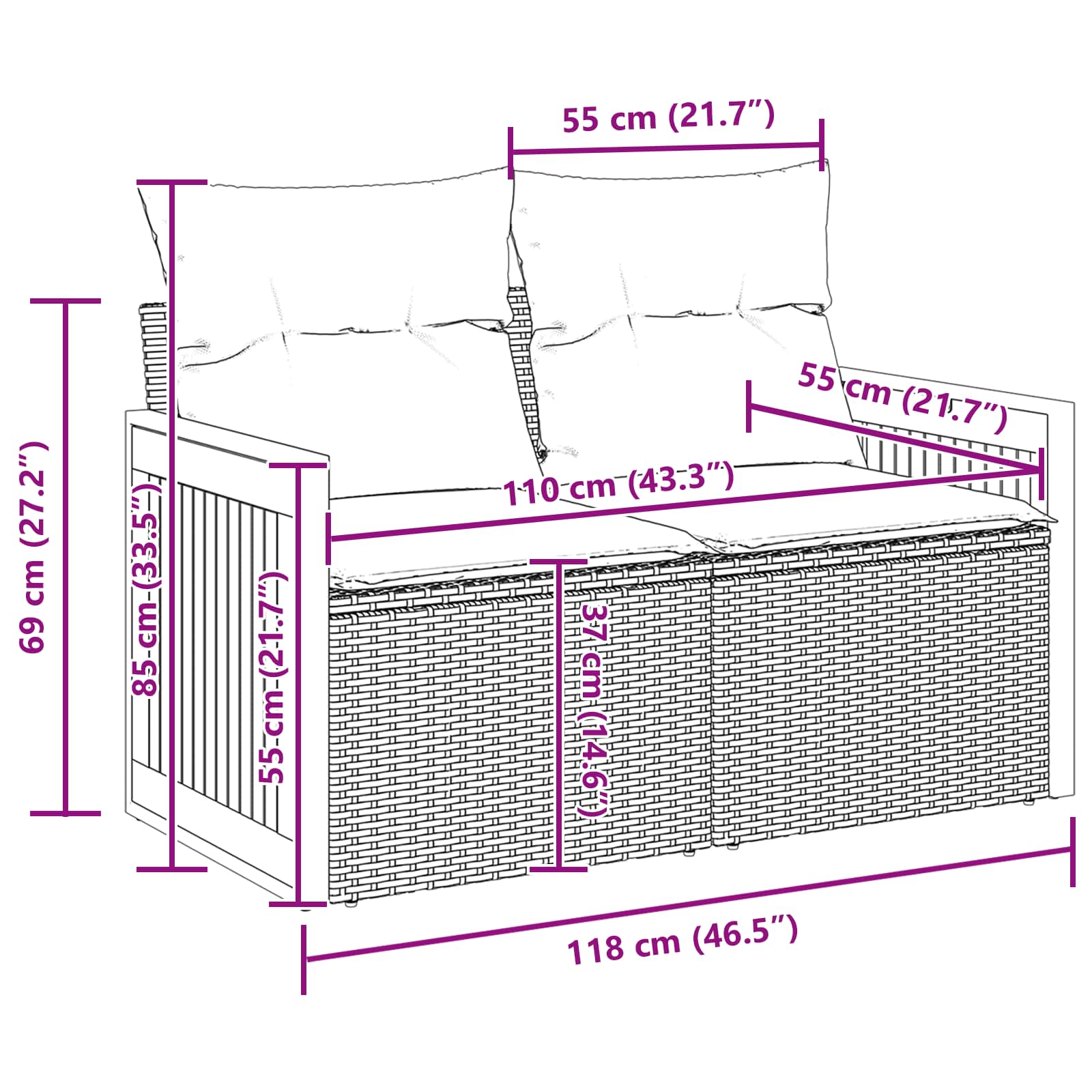 Tuinbankenset Met Kussen 10 Pcs En Licht Grijs