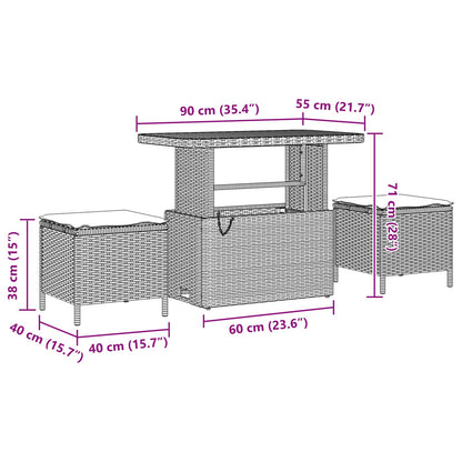 Tuinbankenset 10 Pcs Poly Rattan En Gepoedercoat Staal