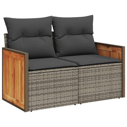 Tuinbankenset 8 Pcs Poly Rattan En Gepoedercoat Staal