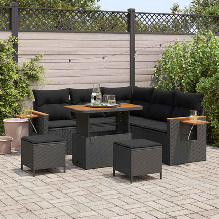 Tuinbankenset 8 Pcs Poly Rattan En Gepoedercoat Staal