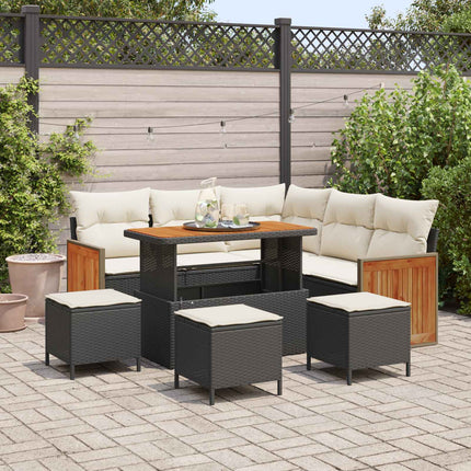 Tuinbankenset 8 Pcs Poly Rattan En Gepoedercoat Staal