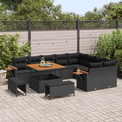 Tuinbankenset 12 Pcs Poly Rattan En Gepoedercoat Staal