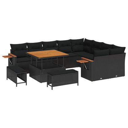 Tuinbankenset 12 Pcs Poly Rattan En Gepoedercoat Staal